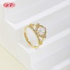 Modern Classic CZ Ring | OEM Factory Custom 18K Gold Plated Brass, AAA Cubic Zirconia