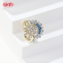 Exquisite CZ Ring Wholesale Supplier | 18K Gold Over Brass with AAA Cubic Zirconia