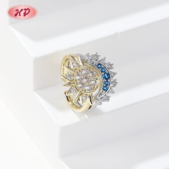 Exquisite CZ Ring Wholesale Supplier | 18K Gold Over Brass with AAA Cubic Zirconia