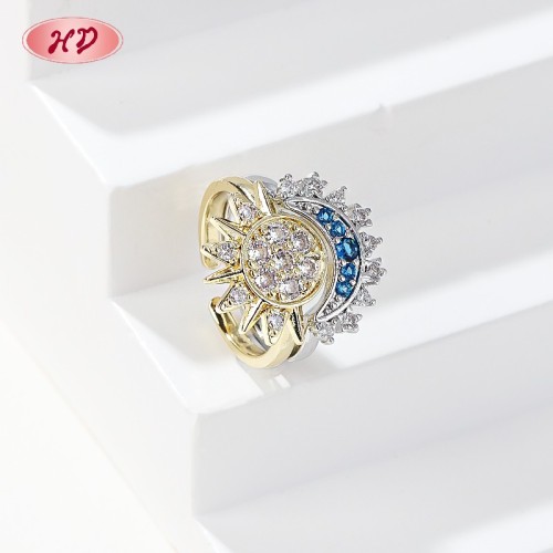 Exquisite CZ Ring Wholesale Supplier | 18K Gold Over Brass with AAA Cubic Zirconia