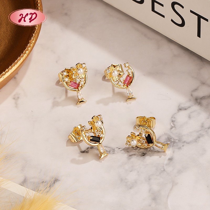 Aretes 18K con CZ AAA