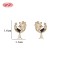 Wholesale 18K Gold Plated Flower Moon Huggie Hoop Earrings with Black CZ Stone Accents | Hengdian Jewelry