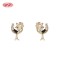 18K Gold Plated Copper Alloy Floral Moon AAA Zircon Stud Earrings | Classic Jewelry Wholesale | Wedding Bridal Daily Use