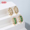 Wholesale 18K Gold Plated Classic Huggie Earrings Clear CZ Accent | Factory Direct Brass Hoops