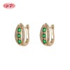 18K Gold Plated Copper Alloy Oval Marquise Huggie Earrings with Zircon | Fashion Jewelry Bulk for Women | Wedding & Gift