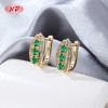 Wholesale 18K Gold Plated Classic Huggie Earrings Clear CZ Accent | Factory Direct Brass Hoops