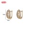 Wholesale 18K Gold Plated Classic Huggie Earrings Clear CZ Accent | Factory Direct Brass Hoops