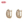 18K Gold Plated Copper Alloy Oval Marquise Huggie Earrings with Zircon | Fashion Jewelry Bulk for Women | Wedding & Gift