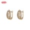 18K Gold Plated Copper Alloy Oval Marquise Huggie Earrings with Zircon | Fashion Jewelry Bulk for Women | Wedding & Gift