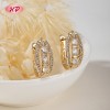 18K Gold Plated Copper Alloy Oval Marquise Huggie Earrings with Zircon | Fashion Jewelry Bulk for Women | Wedding & Gift