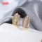 Wholesale 18K Gold Plated Classic Huggie Earrings Clear CZ Accent | Factory Direct Brass Hoops