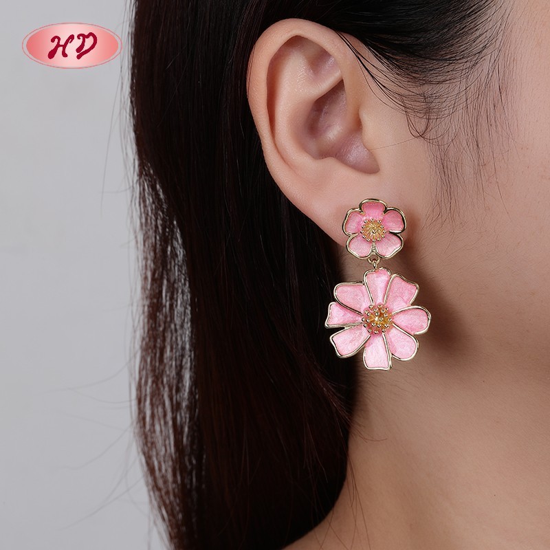 18K Gold Plated Earrings with Copper Alloy AAA Zircon for Women by Hengdian (HD) Jewelry