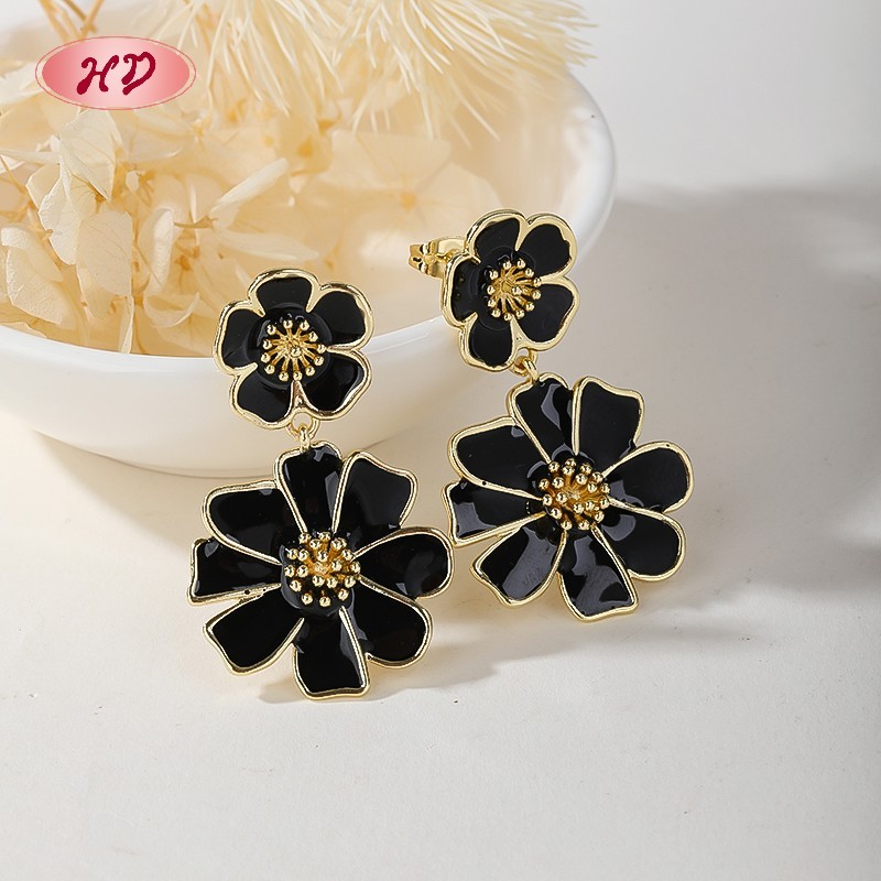 18K Gold Plated Earrings with Copper Alloy AAA Zircon for Women by Hengdian (HD) Jewelry