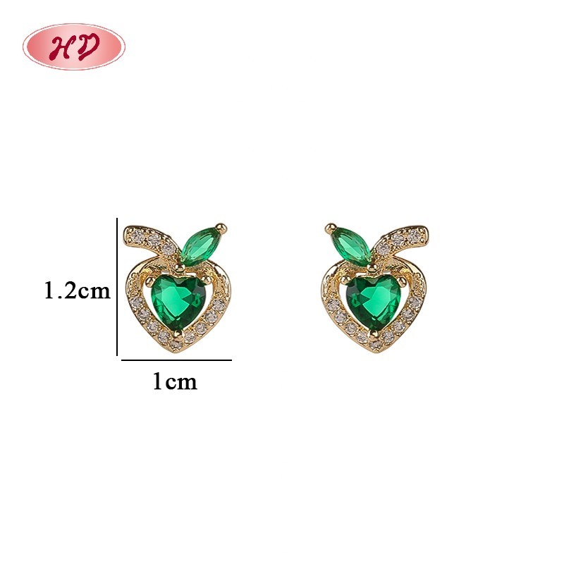 18K Gold Plated Earrings with Copper Alloy AAA Zircon for Women by Hengdian (HD) Jewelry