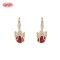 Factory Direct Red Agate Bow Drop Huggie Earrings for Chinese Wedding | Wholesale Lucky Jewelry Supply