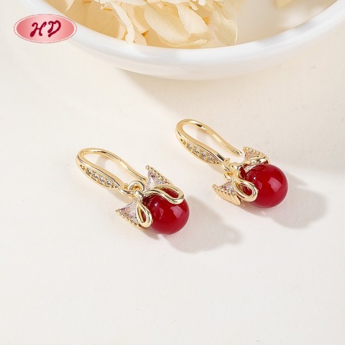 Women's 18K Gold Plated Earrings for Copper Alloy | Fashion Jewelry Hook Earrings Bulk for Wedding