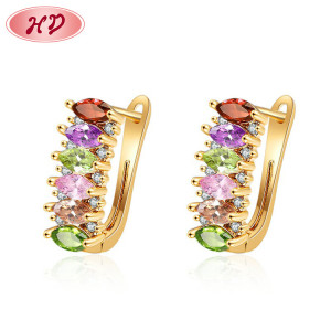Hypoallergenic Huggies OhrRing | Großhandel Jhumka | Klassisch Colored Zirkon Schmuck Für Damen