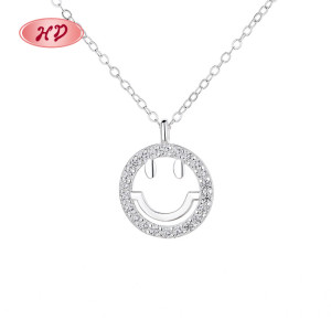 Smiling Face Aaa Kubischer Zirkonia Halskette 925 Silber Mode Schmuck Großhandel