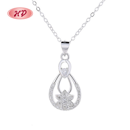 Water Droplets & Sterns Aaa Kubischer Zirkonia Halskette 925 Silber Mode Schmuck Großhandel