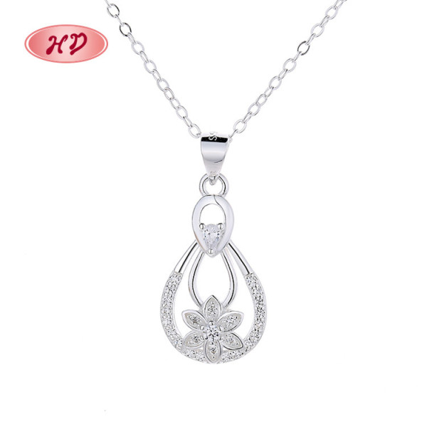 Water Droplets & Sterns Aaa Kubischer Zirkonia Halskette 925 Silber Mode Schmuck Großhandel