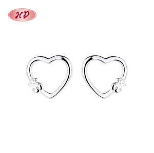 Herz 925 Sterlingsilber Kubischer Zirkonia Damen Ohrstecker For Stylish Großhandel Schmuck
