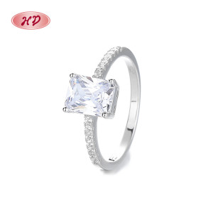 925 Silber Schmuck Ring With Simple And Atmospheric Geometrisch Hexagonal Independent Zirkon Klassisch Design