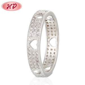 Hot Selling ManufactuRing Vergoldet Accessories Großhandel| Kundenspezifisch Hollow Herz Shaped Copper Rings| AAA Kubischer Zirkonia 18k Vergoldet