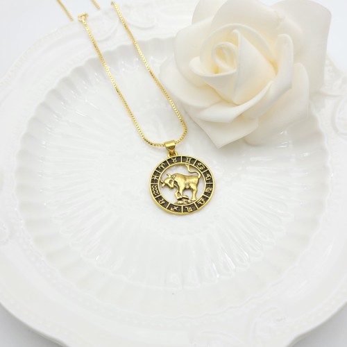 Taurus Schmuck Halskette Großhandel | Constellation Series Design 18k Vergoldet Halskette Schmuck