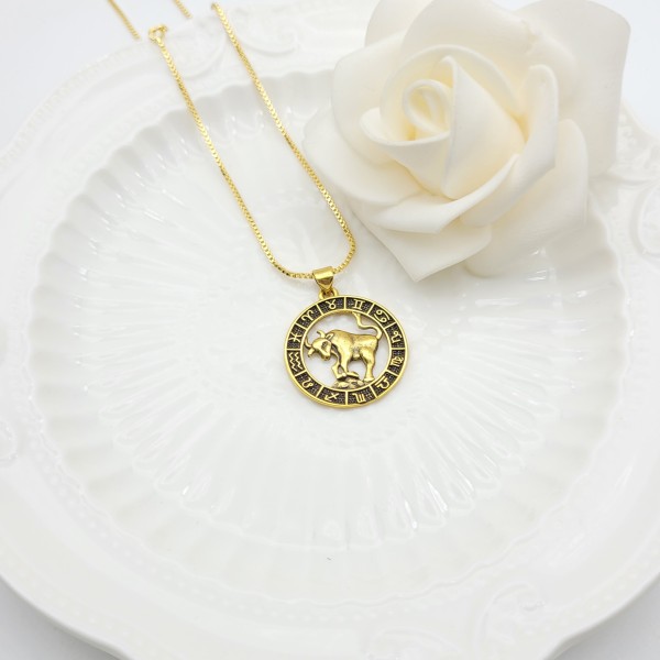 Taurus Schmuck Halskette Großhandel | Constellation Series Design 18k Vergoldet Halskette Schmuck