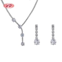 Elegant Quadratisch Zirkon 18 Karat Gold Brautjungfer SchmuckSets | Low MOQ Großhandel Trendig OhrRinge and Necklcaes für Damen