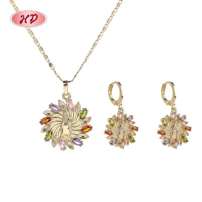 Trendig Blume 18k Vergoldet SchmuckSets | Großhandel Mode Sets​ with Kupferlegierung | Bunt Geschenk Schmuck für Damen