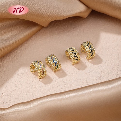 18K Vergoldet Ear Cuffs für Damen | Non-Pierced Zirkon Inlaid Kupferlegierung Statement Schmuck by Hengdian Schmuck