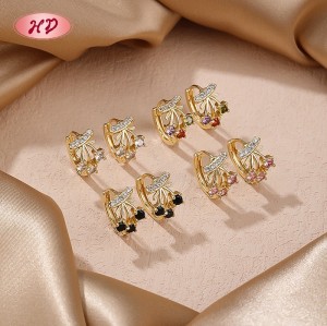 Hengdian Schmuck Klassisch 18K Vergoldet Kirsche OhrRinge | Kubischer Zirkonia Kupferlegierung | Damen Hochzeit OhrRinge