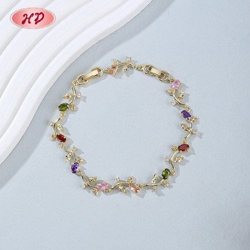 Elegant 18K Gold Plated Brass CZ Bracelet for Women | Fashion Jewelry Wholesale