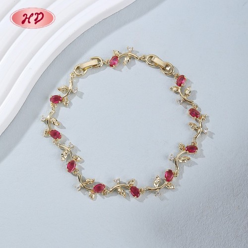 Stylish 18K Gold Plated Brass CZ Bracelet for Women | Designer Jewelry