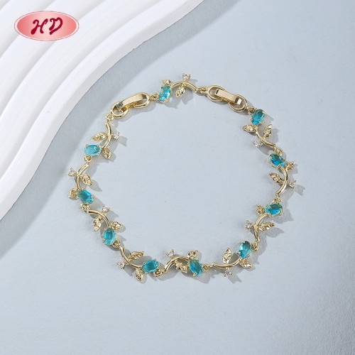 Premium 18K Gold Plated Brass CZ Bracelet for Women | Bulk Jewelry Wholesale