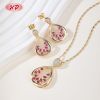 Custom Geometric Jewelry Set Multicolor CZ Teardrop 18K Gold Plated Brass OEM Manufacturer