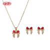 Supplier Classic Bowknot Jewelry Set Multicolor CZ 18K Gold Plated Brass Wholesale Bulk