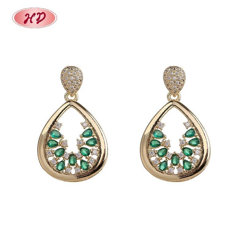 Geometric Teardrop with Multicolor CZ — OEM Custom Manufacturer