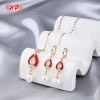 Exporter Nature Leaf Jewelry Set Multicolor Enamel 18K Gold Plated Brass Wholesale Bulk