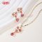 Bulk Religious Cross Jewelry Set Multicolor CZ Pearl 18K Gold Plated Brass Factory Export