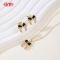 Bulk Classic Bowknot Jewelry Set Black CZ 18K Gold Plated Brass Factory Direct Supply