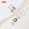Exporter Nature Leaf Jewelry Set Multicolor Enamel 18K Gold Plated Brass Wholesale Bulk