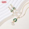 Exporter Nature Leaf Jewelry Set Multicolor Enamel 18K Gold Plated Brass Wholesale Bulk