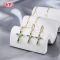 Supplier Elegant Cross Jewelry Set Green Enamel CZ 18K Gold Plated Brass Bulk Wholesale