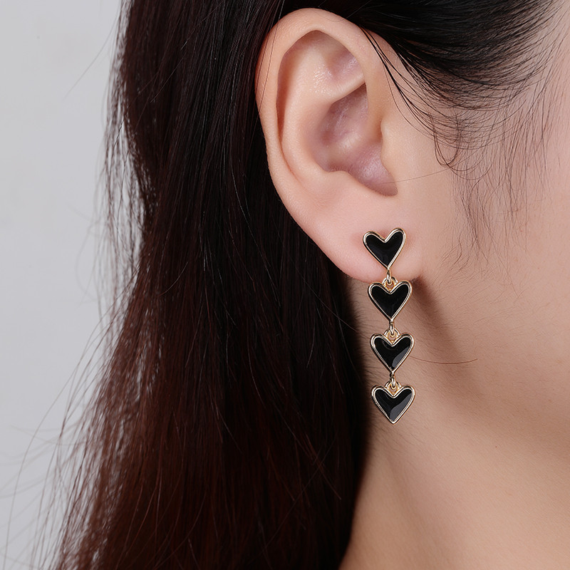 CZ Fashion Heart Stud Earrings