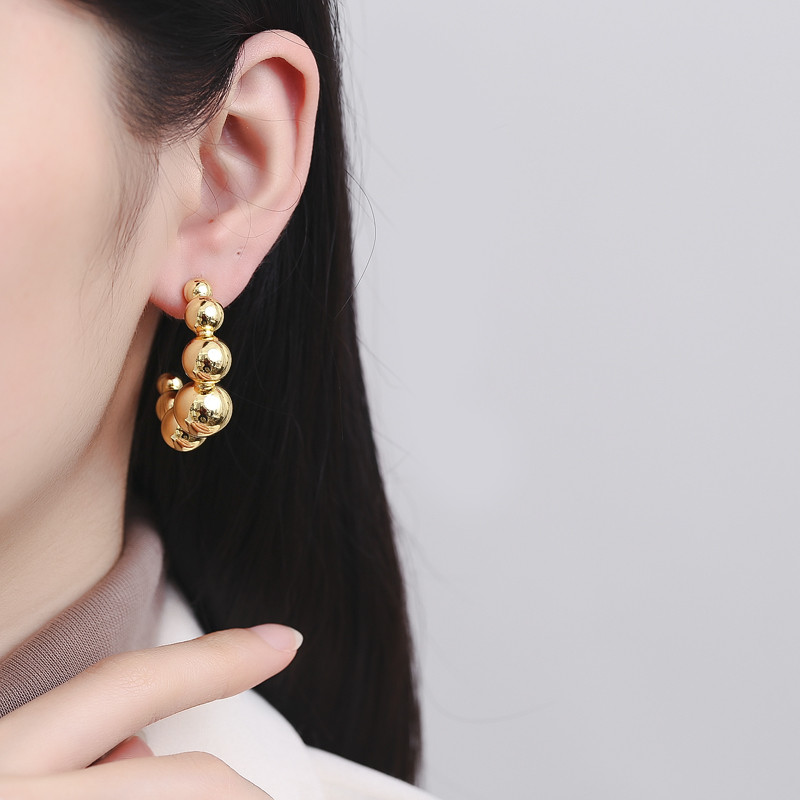 Textured Gold Plated Hoop Earrings Wholesale