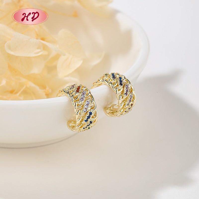 18K gold plated clip on earrings styled with flowers for gift display