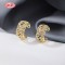 18K Gold Plated Brass Clip On Earrings Multicolor Zircon | Jewelry Wholesale for Women | Wedding and Birthday Jewelry