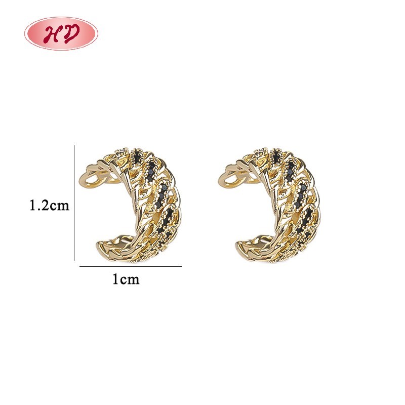 Black AAA CZ Clip Earrings